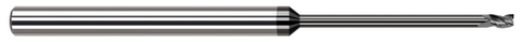 48925-C4 3 FL - 0.0250" Cutter DIA x 0.0370" LOC x 0.3750" (3/8) Reach - Amorphous Diamond Coated