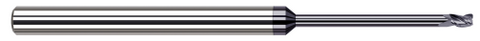 987345-C6 3 FL - 2.000 mm Cutter DIA x 0.200 mm Radius x 3.000 mm LOC x 24.000 mm Reach - AlTiN Nano Coated