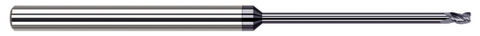 971511-C6 3 FL - 0.500 mm Cutter DIA x 0.100 mm Radius x 0.750 mm LOC x 8.000 mm Reach - AlTiN Nano Coated