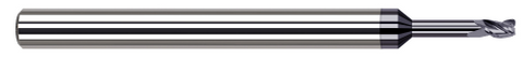 980711-C6 3 FL - 0.500 mm Cutter DIA x 0.100 mm Radius x 0.750 mm LOC x 2.500 mm Reach - AlTiN Nano Coated