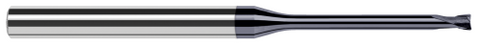 33093-C6 2 FL - 0.0930" (3/32) Cutter DIA x 0.0150" (1/64) Radius x 0.0740" LOC x 1.1250" (1-1/8) Reach - AlTiN Nano Coated