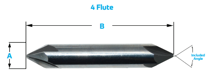 42488 KEO 1/2 x 82° CARB DE 4 FL CHAMFER MILL
