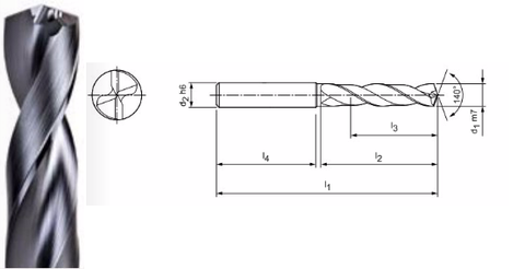 Mapal 5.1mm 5XD Carbide Drill for Stainless/Exotics