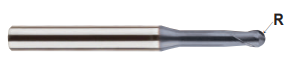 GMF16909 .015 x 3/16 x 1/64 x 5/32 x 1-1/2 4G MILL 2 FLUTE 30 DEGREE HELIX BALL WITH NECK END MILL